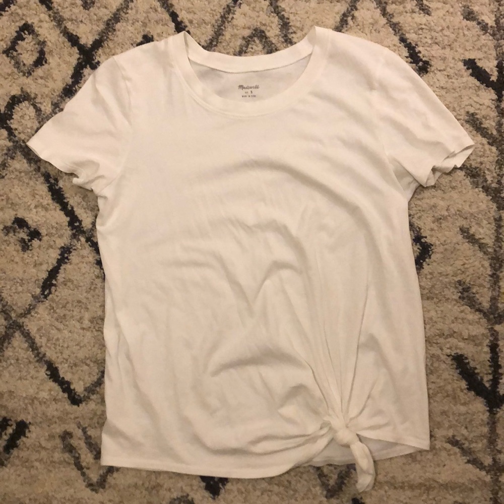 Madewell white tee with knot